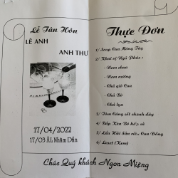 Menu  tiệc cưới 